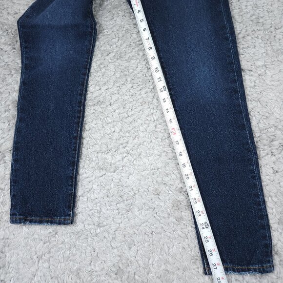 Levi's 501 Skinny Jeans Women's Size 25 x 28 Dark Wash Denim 501S Distressed - Picture 8 of 8